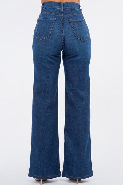 Olivia Wide Leg Jean in Dark Blue