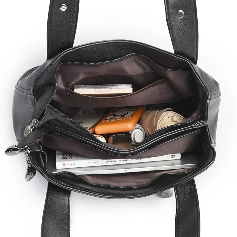 Soft Leather Luxury Handbags Women Bags Designer 3 Layers Shoulder Crossbody Sac Ladies Large Capacity Shopping Messenger Tote