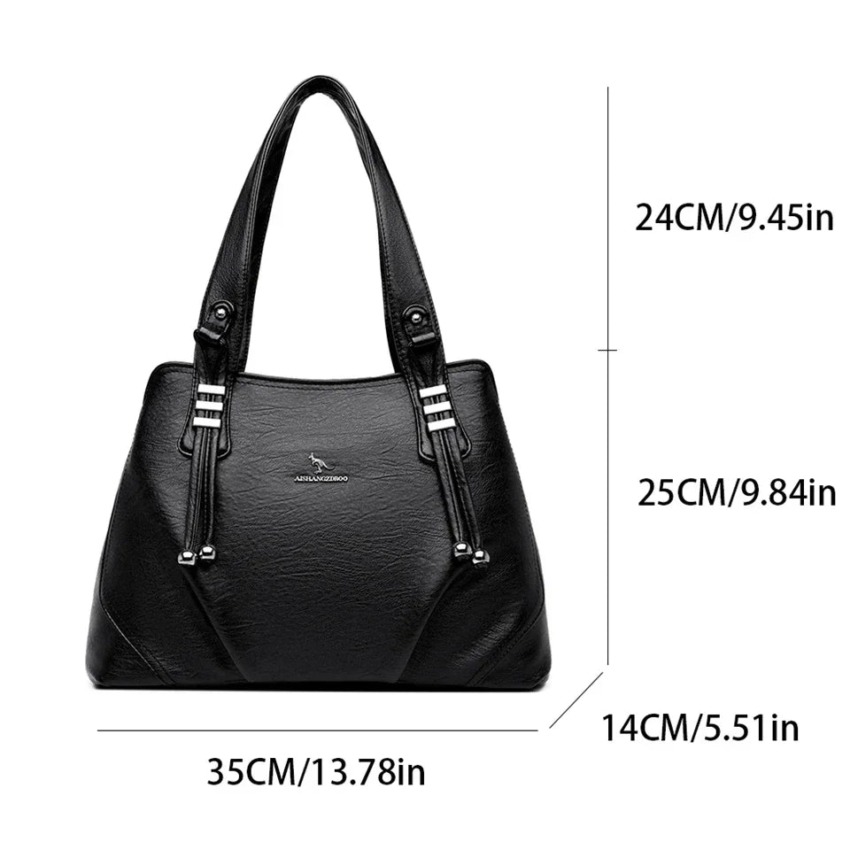Soft Leather Luxury Handbags Women Bags Designer 3 Layers Shoulder Crossbody Sac Ladies Large Capacity Shopping Messenger Tote