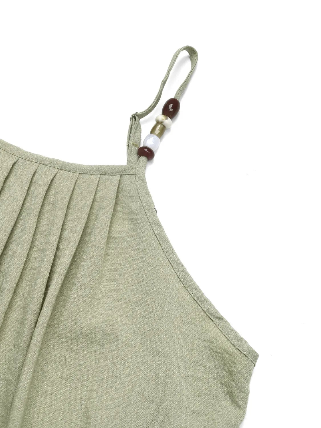 Pleated Adjustable Strap Cami Dress